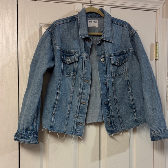 Old Navy Jackets & Blazers - Old Navy Women's Light Blue Jean Jacket denim distressed oversized L